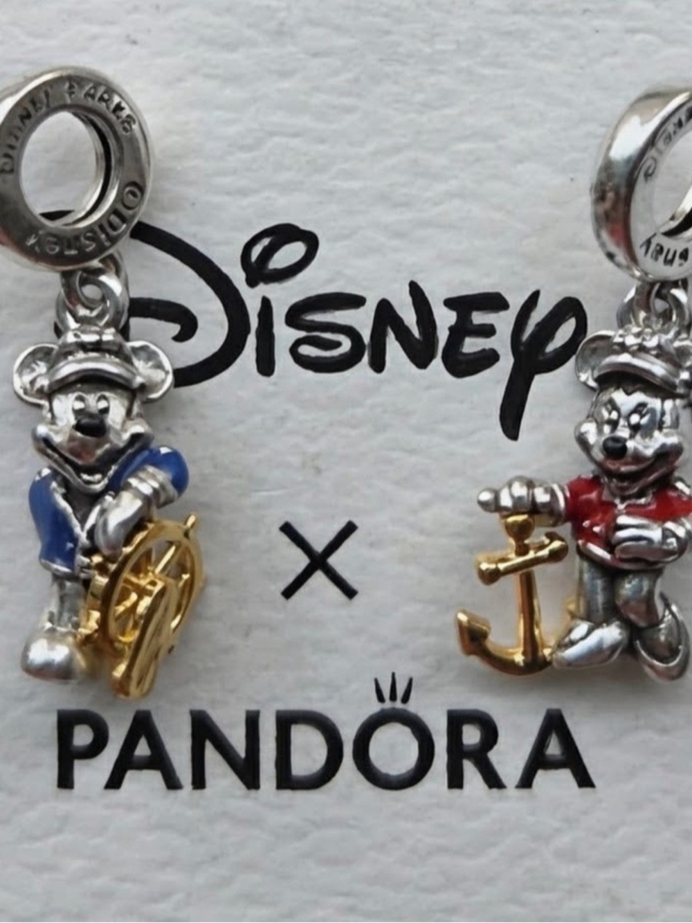 Pandora Disney Parks Sailor Mickey & Minnie Nautical Dangle Charms – Set of 2